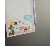 Disney Muminai - magnetinis užrašų knygelė / pirkinių sąrašas šaldytuvui + pieštukas (10 x 21 cm)