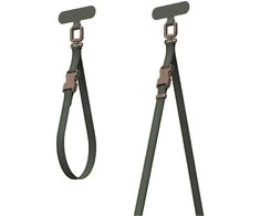 Moshi 2-in-1 Wrist &amp; Body Strap su adapteriu - Eco Leather Phone Lanyard Moss Žalias