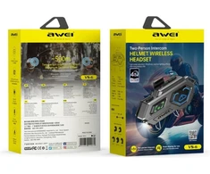 Motorcycle Intercom Ausinės AWEI VS-6 juodos spalvos