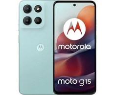 „Motorola Moto G15“ 17,1 cm (6,72 colio) Dviguba SIM kortelė „Android 15“ 4G USB C tipo 8 GB 128 GB 5200 mAh Mėlyna