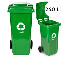 Multistore 240L large wheelie bin with rubber wheels – yellow for plastikas waste
