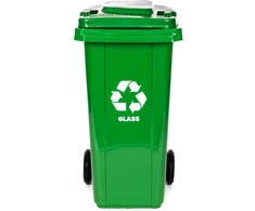 Multistore 240L large wheelie bin with rubber wheels – yellow for plastikas waste