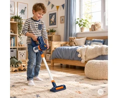Multistore 3-in-1 vertikalus dulkių siurblys vaikams su garso efektais, siurbimo funkcija ir kamuoliukais