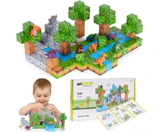 Multistore Magnetinių konstruktorių rinkinys vaikams 142 dalių kaladėlės dinozaurai