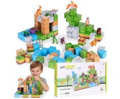 Multistore Magnetinių konstruktorių rinkinys vaikams 114 dalių – dinozaurai
