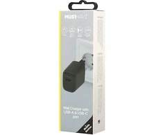 Musthavz 2 Port PD Charger USB-A + USB-C 20W – Juodas
