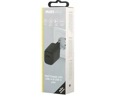 Musthavz 2 Port PD įkroviklis USB-A + USB-C 20W – juodos spalvos