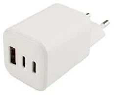 Musthavz 3 Port PD Nano įkroviklis 2xUSB-C/USB-A 65W, baltos spalvos