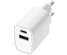 Musthavz GoEasy PD įkroviklis USB-A + USB-C 20W, baltos spalvos
