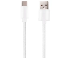 Musthavz GoEasy USB-A to USB-C Nylon Cable 1m, baltas