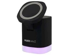 Musthavz Mag4 MagSafe belaidis įkroviklis, juodos spalvos