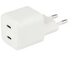 Musthavz Nano Smart Double USB-C PD įkroviklis 35W, baltos spalvos