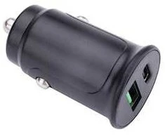 Musthavz to Go 2 Port Car įkroviklis USB-A + USB-C 30W, juodos spalvos