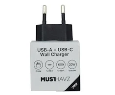 Musthavz to Go 2 Port PD Charger USB-A + USB-C 20W