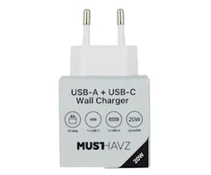 Musthavz to Go 2 Port PD Charger USB-A + USB-C 20W