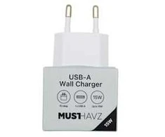 Musthavz to Go USB-A įkroviklis 15W, baltos spalvos