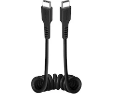 Musthavz USB-C to USB-C Spiral Cable 1.0 meter, juodas