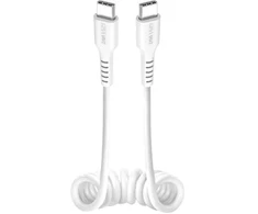 Musthavz USB-C to USB-C Spiral Cable 1.0 meter, baltas