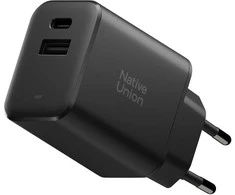 Native Union Fast GaN įkroviklis PD 45W (2 jungtys), juodos spalvos