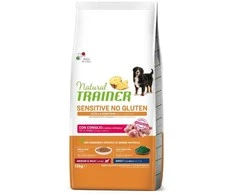 Natural Trainer ADULT DOG SENSITIVE be gliuteno Medium/Maxi su triušiena 12kg