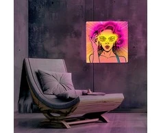 Neoninis ART LED šviestuvas POWER WOMAN geltonas-violetinis FLA02 Forever Light