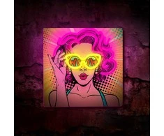 Neon ART LED POWER WOMAN geltonai violetinė FLA02 Forever Light