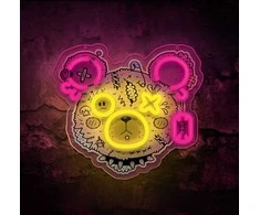 TelForceone Neon ART LED PUNK TEDDY BEAR rožinė geltona FLA01 Forever Light