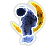 Lubinis šviestuvas Neoninė Beline šviesa Astronautas Mėnulyje