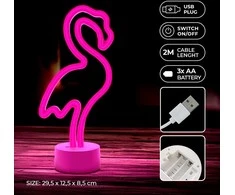 Neon LED ant stovelio Flamingas rožinė USB-C FSC-11 Forever Light