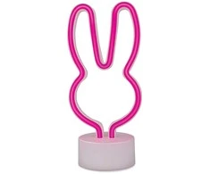 Neoninis LED šviestuvas su stovu RABBIT rožinis USB-C FSC-10 Forever Light