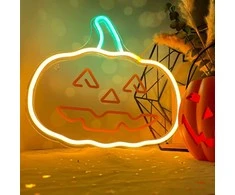 TelForceone Neoninė PLEXI LED HAPPY PUMPKIN oranžinė žalia FPNE10"Forever" šviesiai