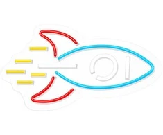 Neon PLEXI LED Raketa įvairiaspalvis NNE18 Neolia