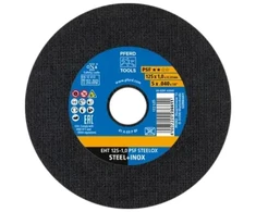 Nerūdijančiojo plieno pjovimo diskų rinkinys PFERD EHT 125×1,0 mm A60 P PSF-INOX, 25vnt.