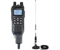 Nešiojama CB radijo stotelė PNI Escort HP 82, daugiastandartė, 4W, 12V, AM-FM ir CB antena PNI S75, 75 cm, su pridedamu magnetu