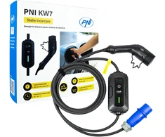 Nešiojamas įkroviklis PNI KW7 32A, 7.4KW elektromobiliams 230V, vienfazis, Type 2 jungtis, atsparus vandeniui
