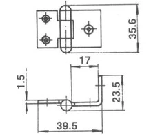 None Nežinomas Baldų lankstas F2-38, 42 x 30 x 1 mm