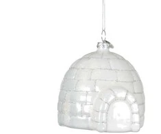 Nežinomas Eglutės žaisliukas, baltas, 8.1 cm, stiklas