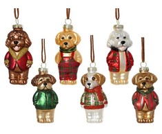 Nežinomas Christmas Tree toy Dog. 10.5 cm. glass