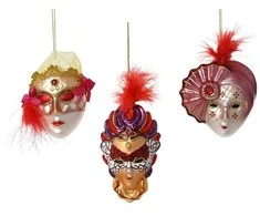 Nežinomas Eglutės žaisliukas Mask, 10 cm, stiklas