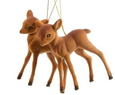 Nežinomas Eglutės žaisliukas Reindeer, rudas, 7.5 cm, 2 vnt.