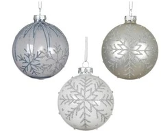 Nežinomas Eglutės žaisliukas Snowflake, 8 cm, stiklas
