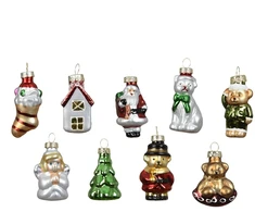 Nežinomas Eglutės žaisliukų rinkinys Decoris Figures, stiklas, 9 vnt.