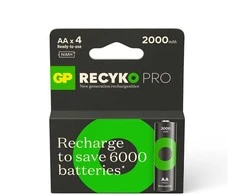 Nežinomas Įkraunami elementai GP RECYKO AA, 2000mAh, 4 vnt.