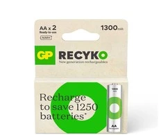 Nežinomas Įkraunami elementai GP RECYKO AA, 1300mAh, 2 vnt.