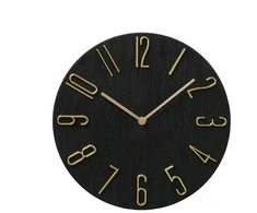 Nežinomas Laikrodis TEMPO 2043987, aukso/juoda, plastikas, D30 cm