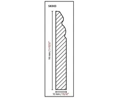 Kita Nežinomas Lanksti dažomoji grindjuostė SK003 713460, 2400 x 90 x 12 mm