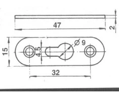 HP Nežinomas Pakabinimo ąselė F4-128, 15 x 47 x 2 mm, 50 vnt.