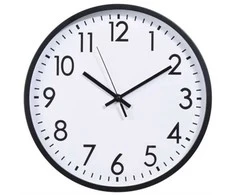 Kmtp Nežinomas Sieninis kvarcinis laikrodis, balta/juoda D30cm