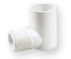 Nibco Alkūnė 410-005, PVC-U, 1/2″x90°, išor. srieg./klij. vidus