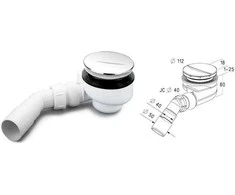Nicoll Sifonas dušo padėklui PAA Turboflow D 90MM, 54l/min, E1882/22